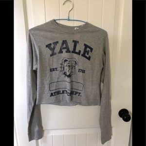 YALE Long Sleeve Crop Top